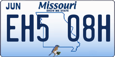 MO license plate EH5O8H