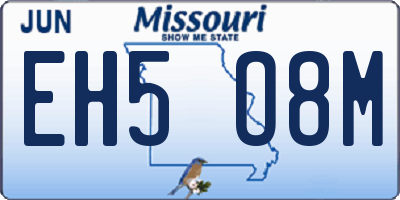 MO license plate EH5O8M