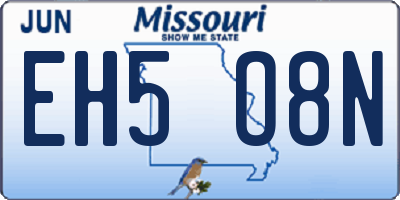 MO license plate EH5O8N