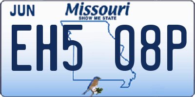 MO license plate EH5O8P