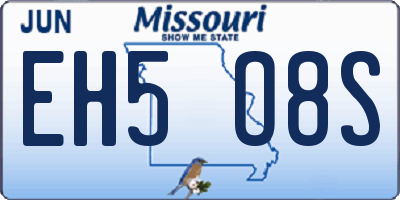 MO license plate EH5O8S
