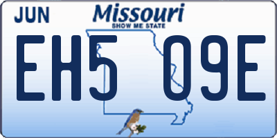 MO license plate EH5O9E
