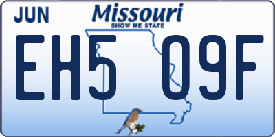 MO license plate EH5O9F