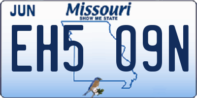 MO license plate EH5O9N