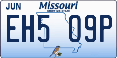 MO license plate EH5O9P