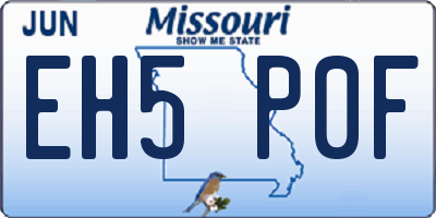 MO license plate EH5P0F