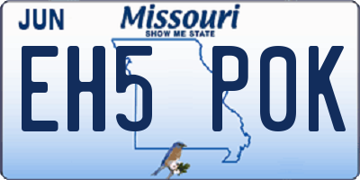 MO license plate EH5P0K