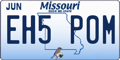 MO license plate EH5P0M