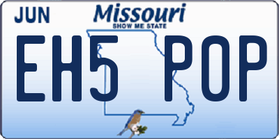 MO license plate EH5P0P