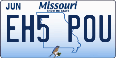 MO license plate EH5P0U