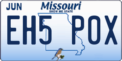 MO license plate EH5P0X