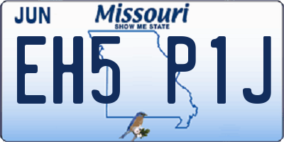 MO license plate EH5P1J