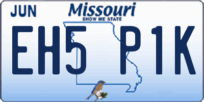 MO license plate EH5P1K