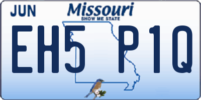 MO license plate EH5P1Q