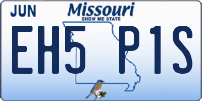 MO license plate EH5P1S