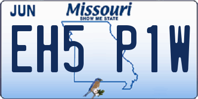 MO license plate EH5P1W