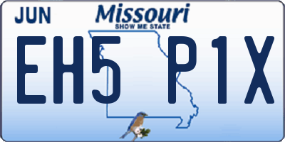 MO license plate EH5P1X