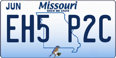 MO license plate EH5P2C