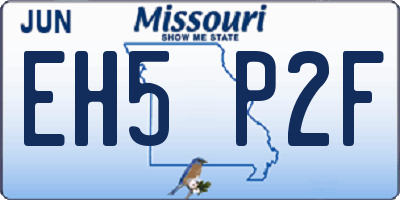 MO license plate EH5P2F
