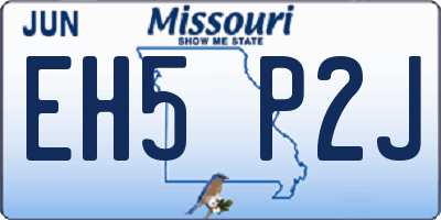 MO license plate EH5P2J