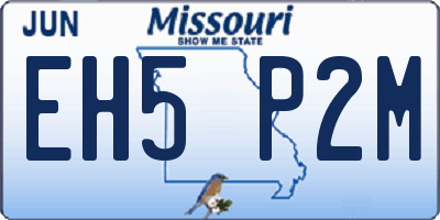 MO license plate EH5P2M