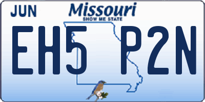MO license plate EH5P2N