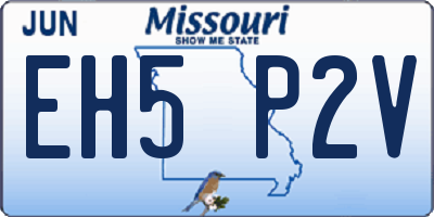 MO license plate EH5P2V