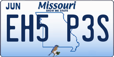 MO license plate EH5P3S