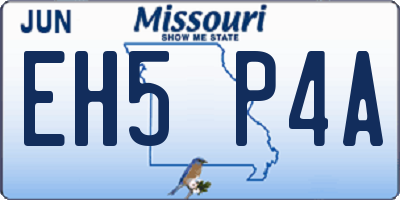 MO license plate EH5P4A