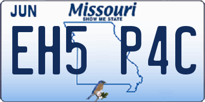 MO license plate EH5P4C
