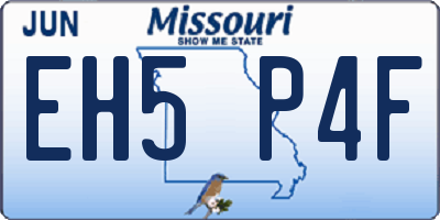 MO license plate EH5P4F