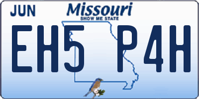 MO license plate EH5P4H