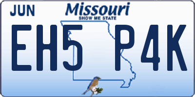 MO license plate EH5P4K