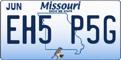MO license plate EH5P5G