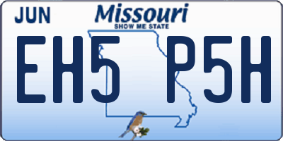 MO license plate EH5P5H
