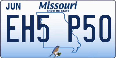 MO license plate EH5P5O