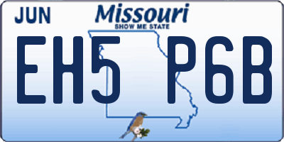 MO license plate EH5P6B