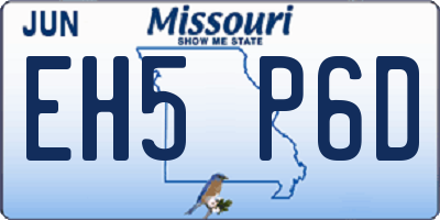 MO license plate EH5P6D