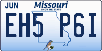 MO license plate EH5P6I