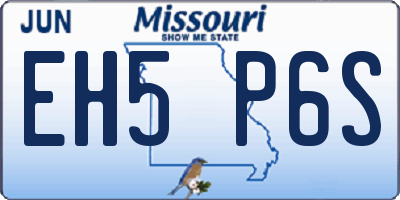 MO license plate EH5P6S