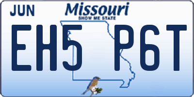 MO license plate EH5P6T