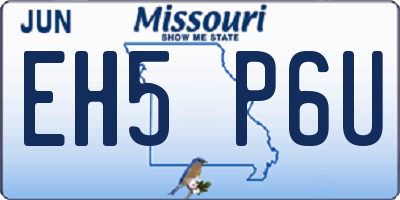 MO license plate EH5P6U