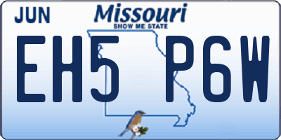 MO license plate EH5P6W