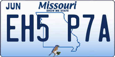 MO license plate EH5P7A