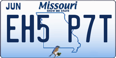 MO license plate EH5P7T