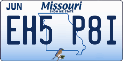 MO license plate EH5P8I
