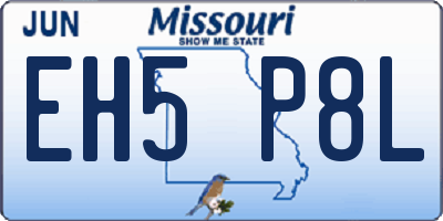 MO license plate EH5P8L