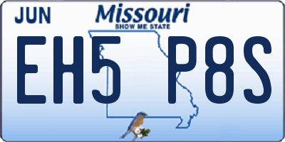 MO license plate EH5P8S