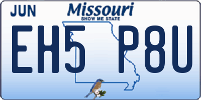MO license plate EH5P8U