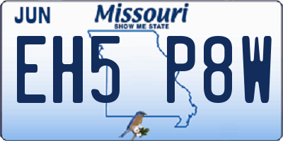 MO license plate EH5P8W